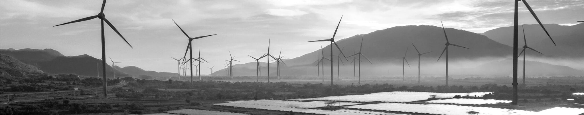 Wind turbines and solar generation in a valley