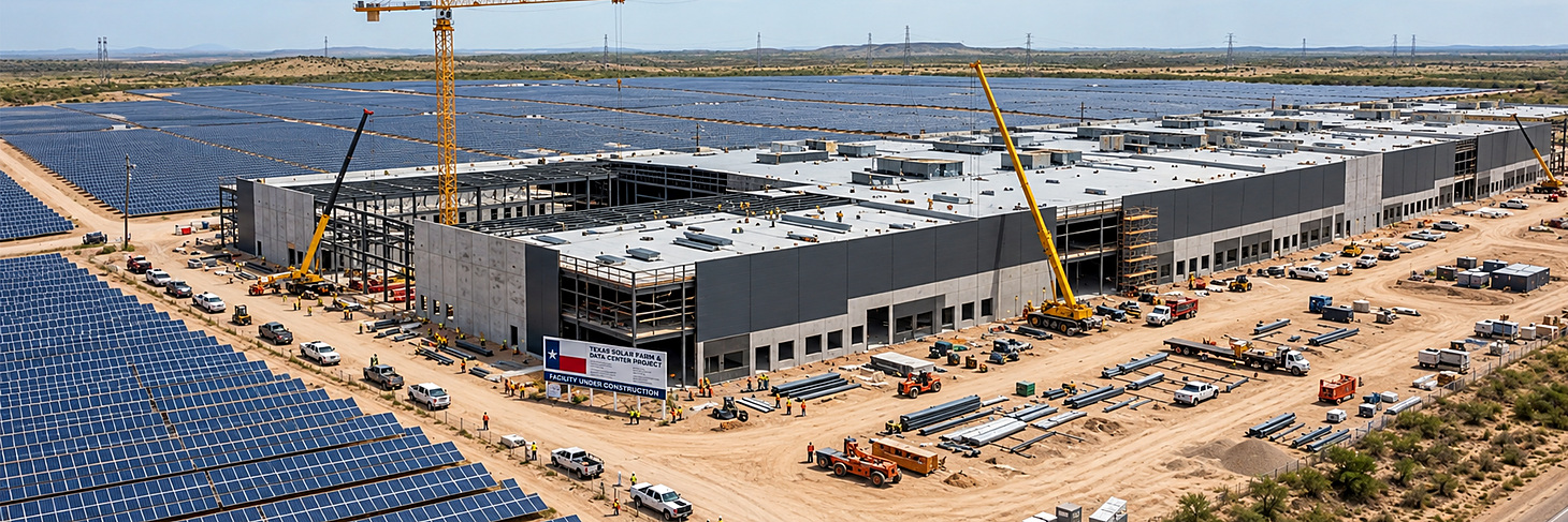 Data center campus and solar generation under construction